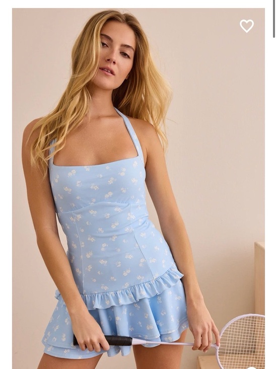 Altar'd State Dresses & Skirts - Altar'd State Light Blue Floral Backless Halter Dress